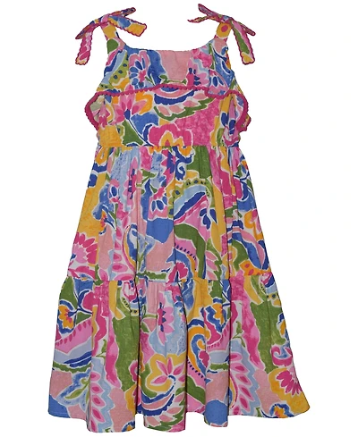 Bonnie Jean Toddler Girls' 2T-6X Abstract Tie Shoulder Dress