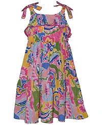 Bonnie Jean Toddler Girls' 2T-6X Abstract Tie Shoulder Dress