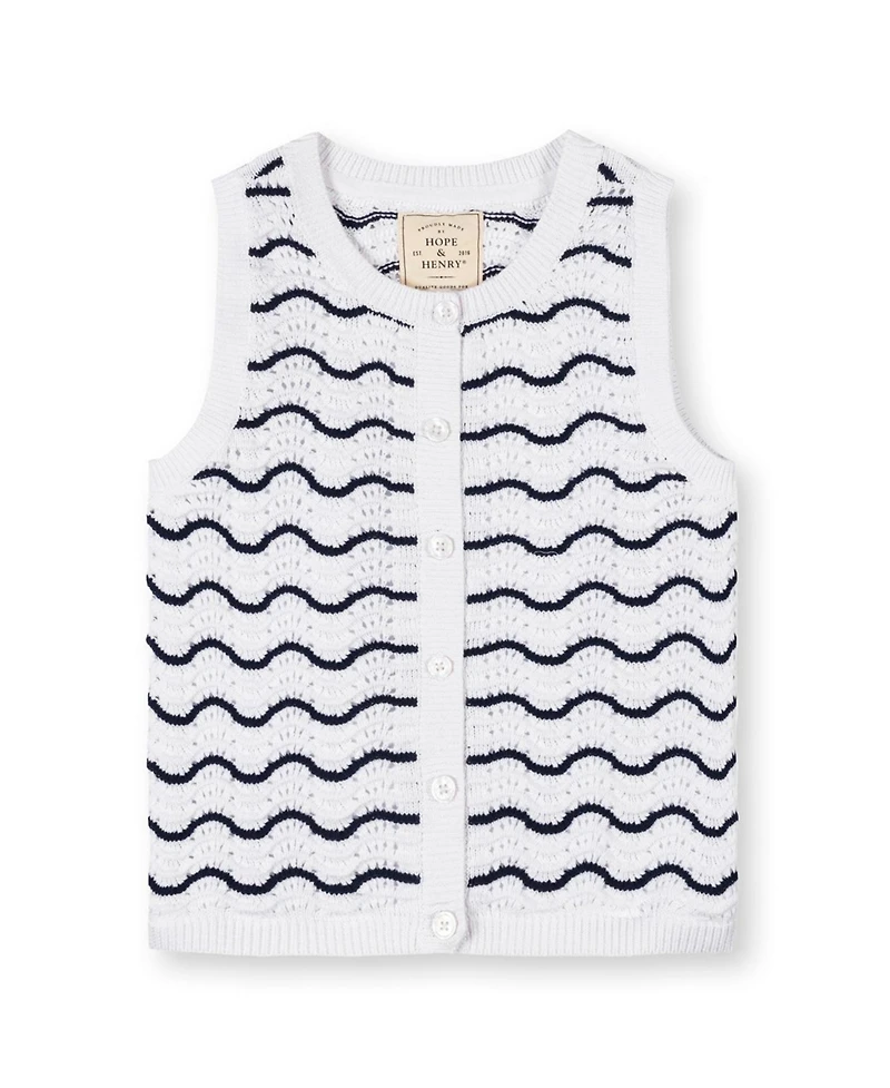 Hope and Henry Little Big Girls' Organic Eyelet Tank Short Set