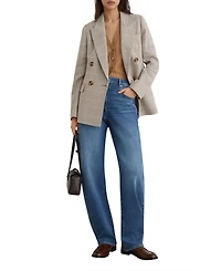 Reiss Women's Double-Breasted Check Blazer