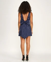 Seni & Cade Women's Polyester-Blend Back Bow A-Line Dress