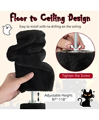 Cozito Floor to Ceiling Cat Tree 97-118 in Gothic 5-Tier with Condo