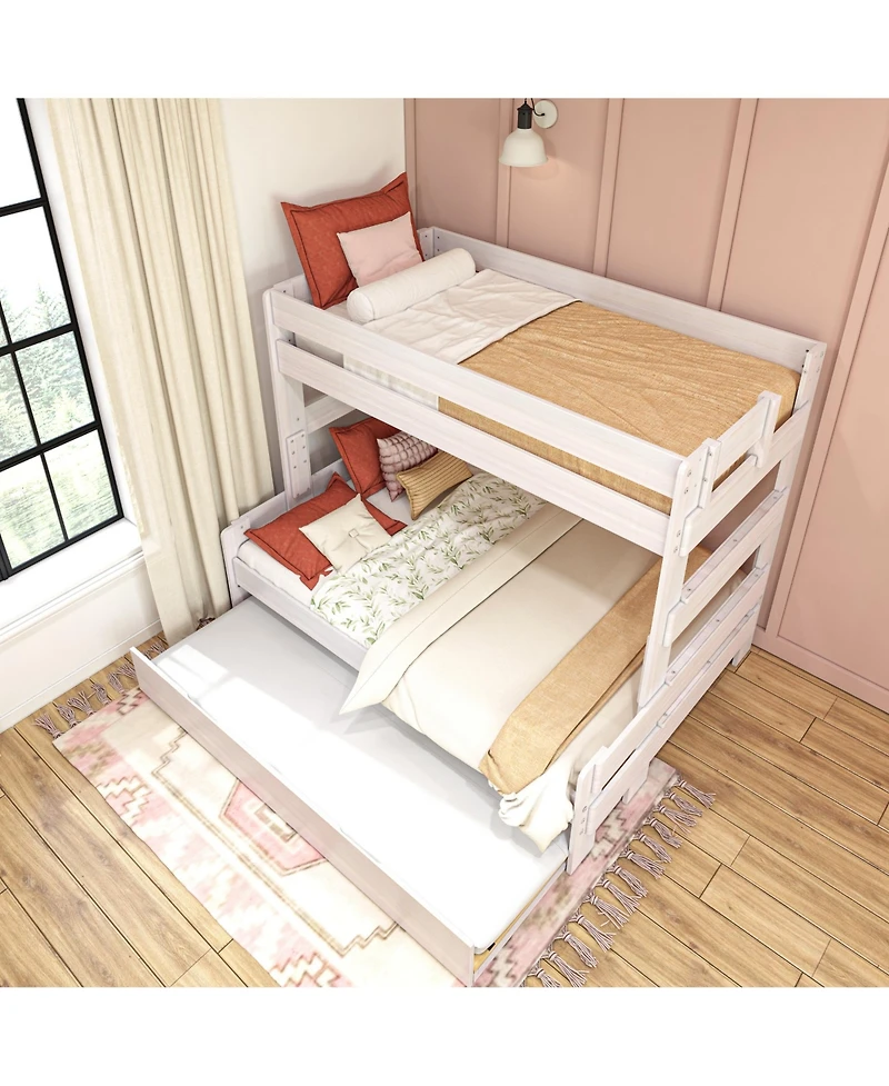 Max & Lily Farmhouse Twin over Full Bunk Bed with Trundle