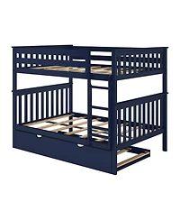Max & Lily Solid Wood Bunk Bed with Storage Trundle for Kids