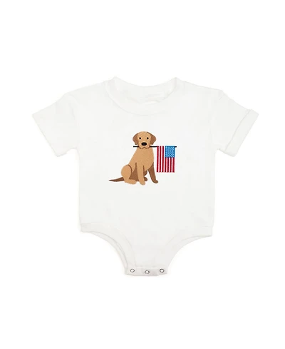 Sweet Wink Baby Boys Patriotic Pup Patch Short Sleeve Romper