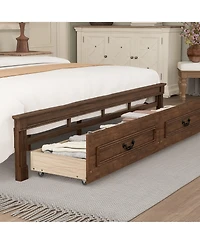 Sailvan Bed with 2 Storage Drawers, Led Lights, Usb Charging Station