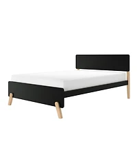 Max & Lily Bed Frame, Mid-Century Modern Solid Wood Platform for Kids, Strong Slat Support, No Box Spring Needed