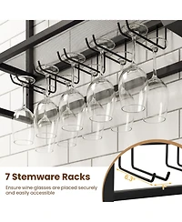 Slickblue 47 Inch Wall Wine Rack Floating Shelves for Home Bar Storage
