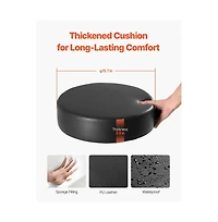 Sugift Adjustable Height Rolling Stool with Footrest and Wheels, 450 lbs Capacity Pu Leather Swivel Stool for Salon Spa Clinic