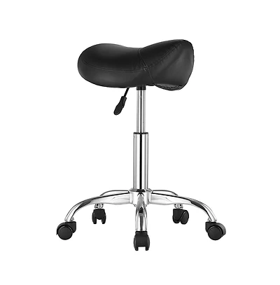 Sugift Ergonomic Saddle Stool with Wheels, 450 lbs Capacity Height Adjustable Pu Leather Swivel Chair for Salon Spa Massage Clinic