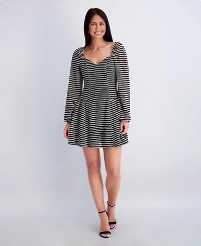 Kensie Women's Novelty Print Sweetheart Neck Dress