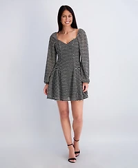 Kensie Women's Novelty Print Sweetheart Neck Dress