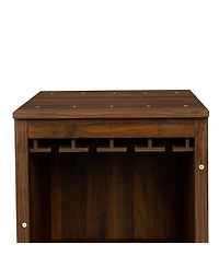 Flynama Modular Wine Bar Cabinet with Hutch and Storage