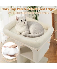 Cozito Cat Tree 24 inch Space-Saving with Perch and 2 Condos