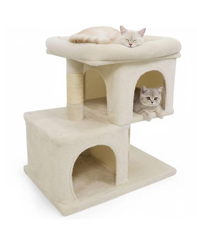 Cozito Cat Tree 24 inch Space-Saving with Perch and 2 Condos