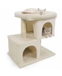 Cozito Cat Tree 24 inch Space-Saving with Perch and 2 Condos