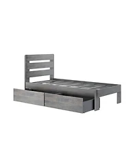 Max & Lily Solid Wood Farmhouse Twin Bed with Plank Headboard and Storage Drawers