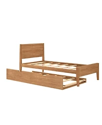 Max & Lily Twin Bed with Trundle, Classic Solid Wood Platform Panel Headboard