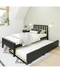 Max & Lily Scandinavian Twin-Size Bed with Trundle