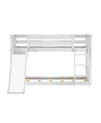 Max & Lily Low Bunk With Easy Slide and Farmhouse Curtain