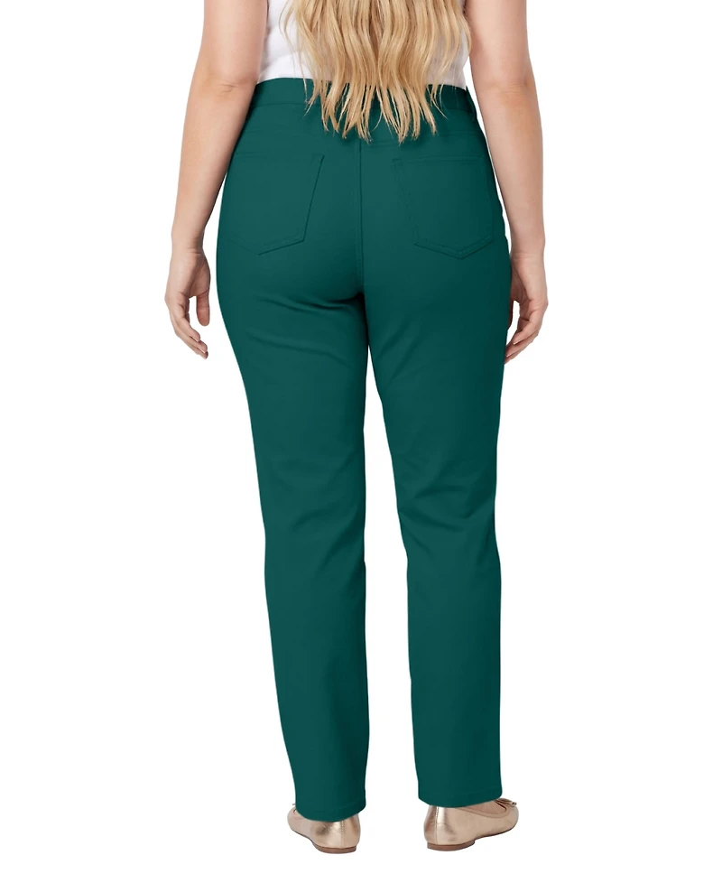 Woman Within Women's Tall Straight-Leg Stretch Denim Five-Pocket Jeans