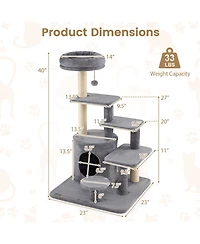 Cozito Cat Tower 40 inch Multi-Level with Condo and Jingle Ball