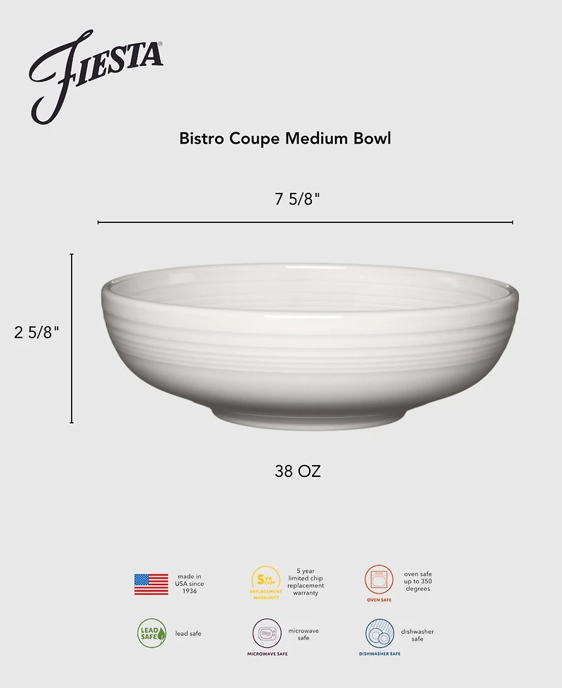 Fiesta Bistro Coupe Medium Bowls, Set of 4