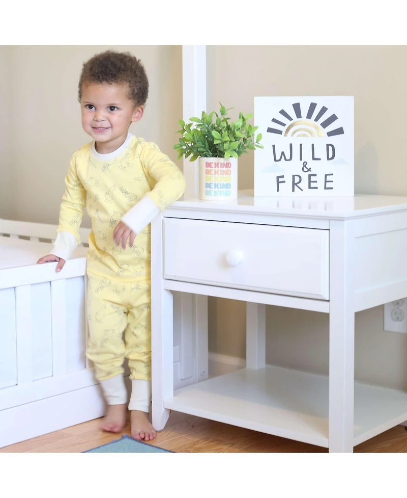 Max and Lily Nightstand with Storage Drawer, Small Solid Wood Bedside, Side Tables for Bedroom