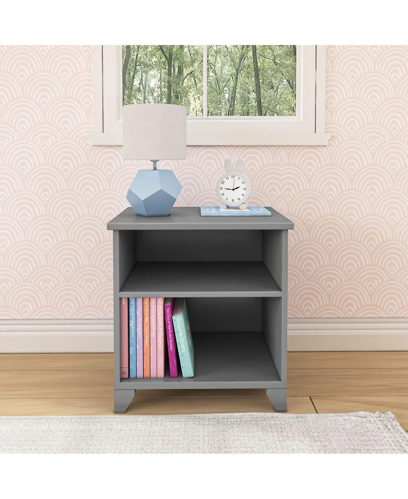 Max and Lily Classic Wood Nightstand with Shelves, Kids Bedside Table/End Table, Small for Bedroom
