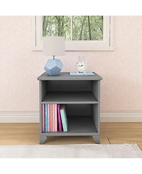 Max and Lily Classic Wood Nightstand with Shelves, Kids Bedside Table/End Table, Small for Bedroom