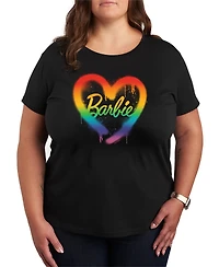 Hybrid Apparel Plus Barbie Rainbow Heart Short-Sleeve Graphic T-Shirt