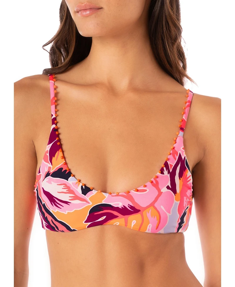Maaji Women's Coral Leafy Liberties Bikini Top