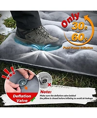 Gnuadz Camping Sleeping Pad Thick Inflatable Mat with Pillow Foot Pump Camping Outdoor Recreation Gear