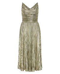 City Chic Women's Kamila Cowl Neck Metallic Dress