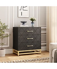 gaomon 3 Drawer Wood Dresser, Modern Storage Chest for Bedroom, Living Room, Hallway or Nursery