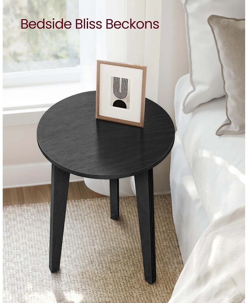 Slickblue Compact Round End Table Small Side Table for Space Saving Use