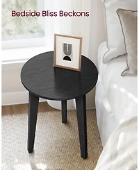 Slickblue Compact Round End Table Small Side Table for Space Saving Use