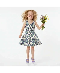 Mightly Girls Toddler Fair Trade Organic Cotton Print Sleeveless Twirl Dress