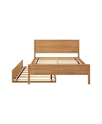 Max & Lily Full Bed Frame with Trundle, Classic Solid Wood Platform for Kids