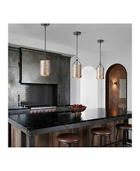 Possini Euro Design Julian 5 3/4"W Rustic Silver Metal Mini Pendant