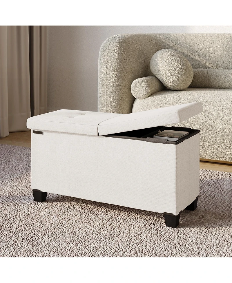 Nestl Inch Ottoman Storage Bench with Bins