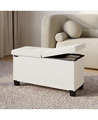 Nestl Inch Ottoman Storage Bench with Bins