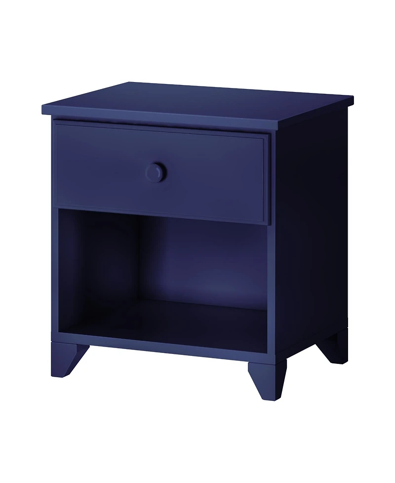 Max and Lily Classic Wood Nightstand with 1 Drawer, Kids Bedside Table/End Table, Small for Bedroom, Pecan