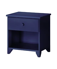 Max and Lily Classic Wood Nightstand with 1 Drawer, Kids Bedside Table/End Table, Small for Bedroom, Pecan