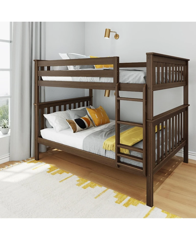 Max and Lily Full over Bunk Bed for Kids, Solid Wood Platform Bed, No Box Spring Needed