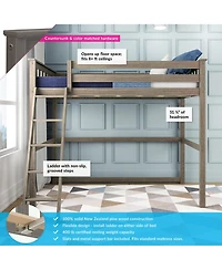 Max and Lily High Loft Bed, Twin Bed Frame For Kids, Clay