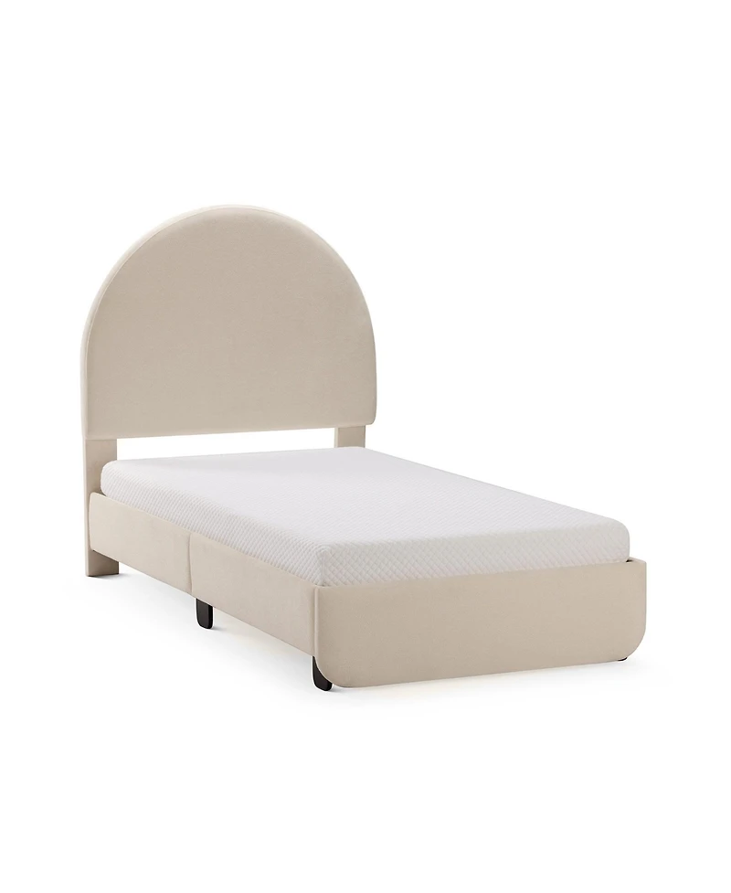 Max and Lily Upholstered Bed with Arch Headboard (Twin