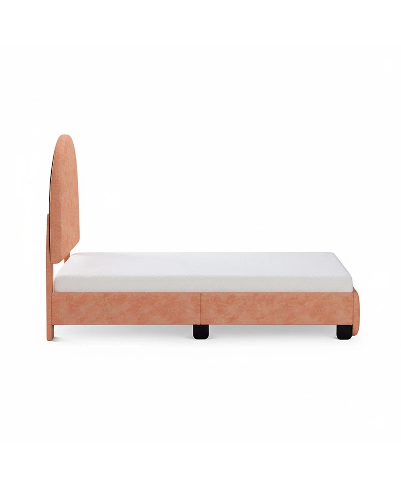 Max and Lily Upholstered Bed with Arch Headboard (Twin