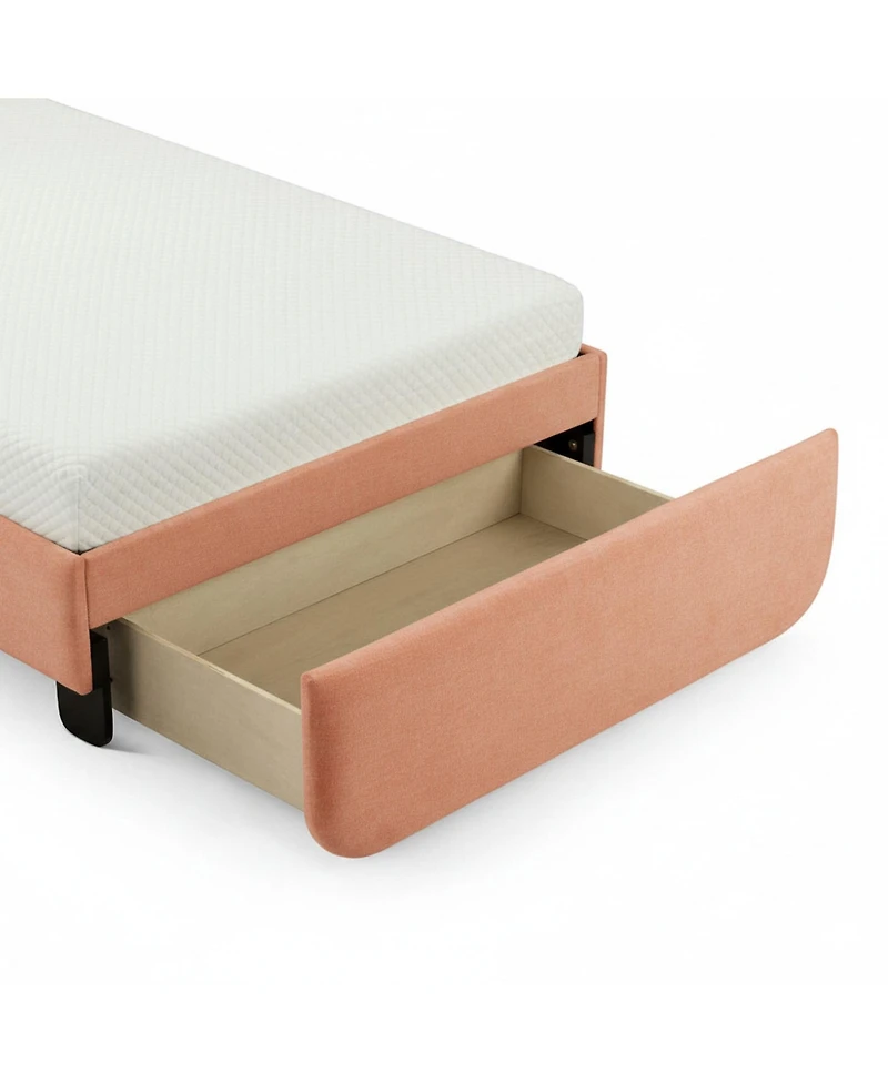 Max and Lily Upholstered Bed with Arch Headboard (Twin