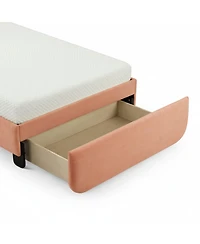 Max and Lily Upholstered Bed with Arch Headboard (Twin